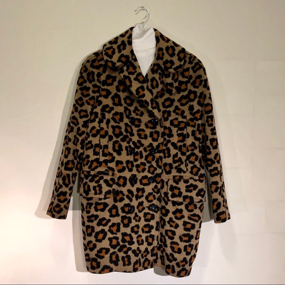 Coach Jackets & Blazers - Coach Oversized Leopard Print Wool Peacoat